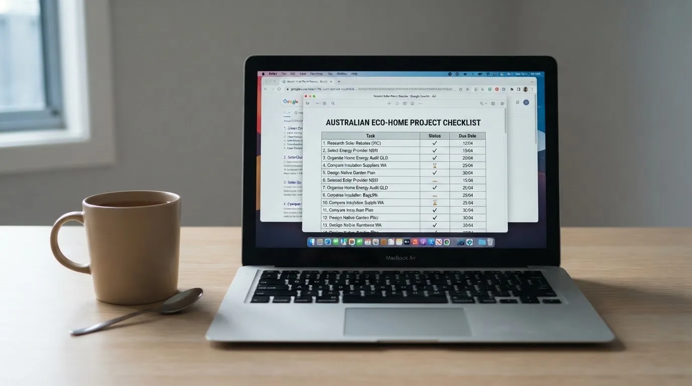 A laptop screen split between two browser tabs, one showing a comparison table and the other a search results page.