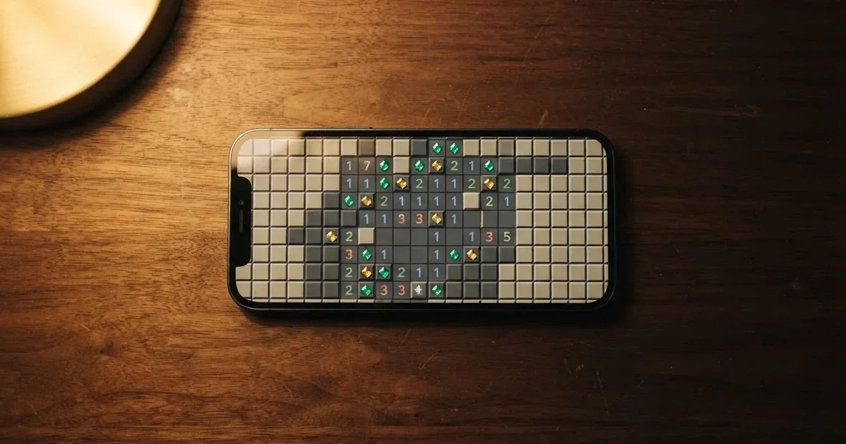 A grid of tiles displayed on a phone screen, several already revealed.